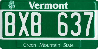 VT license plate BXB637
