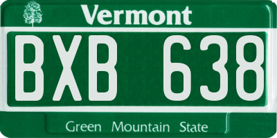 VT license plate BXB638