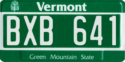 VT license plate BXB641
