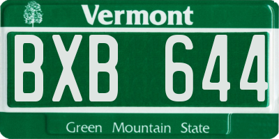 VT license plate BXB644