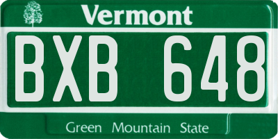 VT license plate BXB648