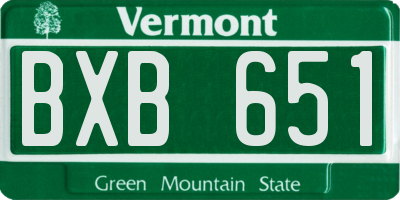 VT license plate BXB651