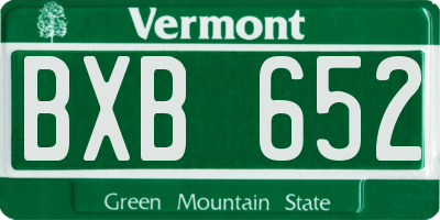 VT license plate BXB652