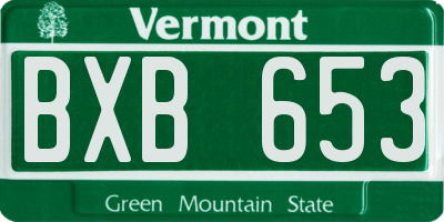 VT license plate BXB653