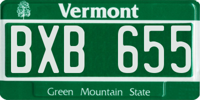 VT license plate BXB655