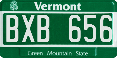 VT license plate BXB656
