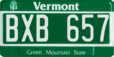VT license plate BXB657