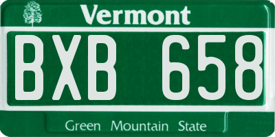 VT license plate BXB658