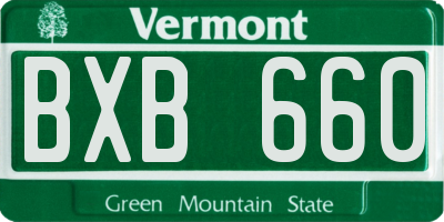 VT license plate BXB660