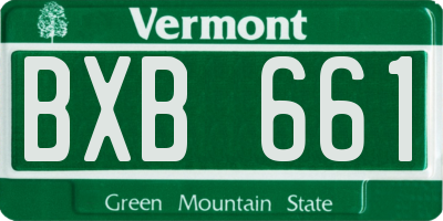 VT license plate BXB661