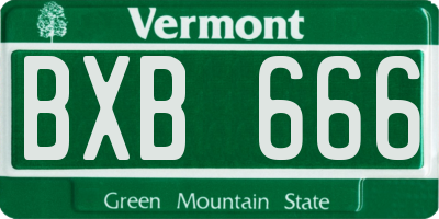 VT license plate BXB666