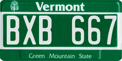 VT license plate BXB667