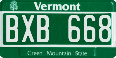VT license plate BXB668