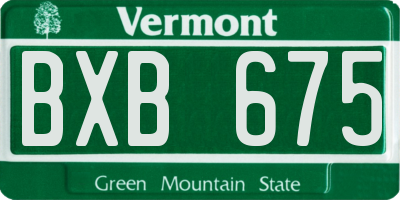 VT license plate BXB675