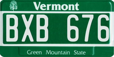 VT license plate BXB676