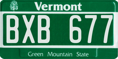 VT license plate BXB677