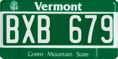 VT license plate BXB679