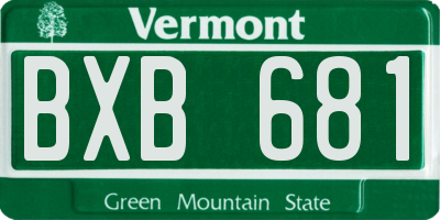 VT license plate BXB681