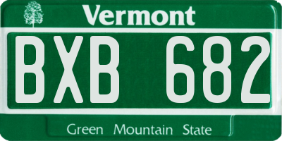 VT license plate BXB682