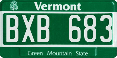 VT license plate BXB683