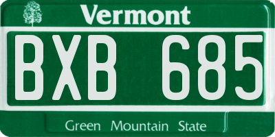 VT license plate BXB685