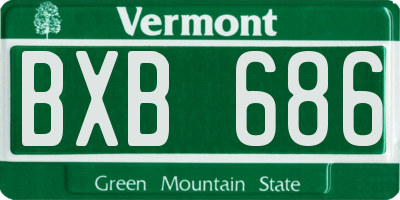 VT license plate BXB686