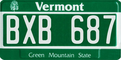 VT license plate BXB687