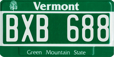 VT license plate BXB688