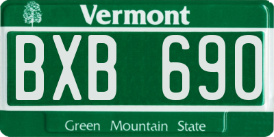 VT license plate BXB690