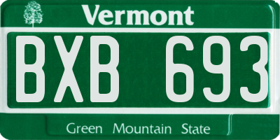 VT license plate BXB693