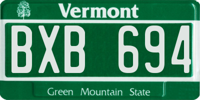VT license plate BXB694