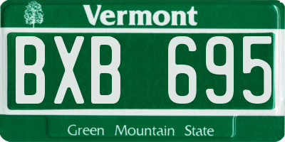 VT license plate BXB695