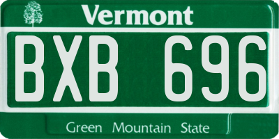 VT license plate BXB696