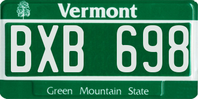 VT license plate BXB698