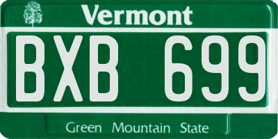 VT license plate BXB699
