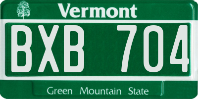 VT license plate BXB704