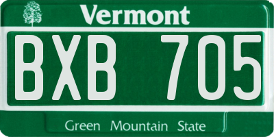 VT license plate BXB705