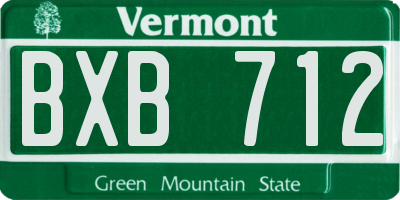 VT license plate BXB712
