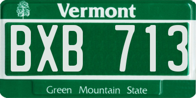 VT license plate BXB713
