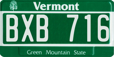 VT license plate BXB716