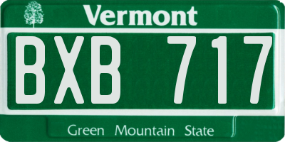 VT license plate BXB717