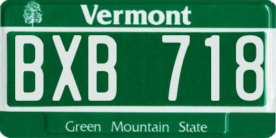 VT license plate BXB718