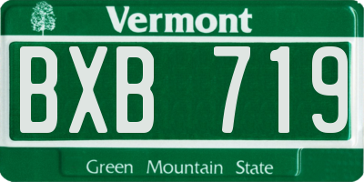 VT license plate BXB719