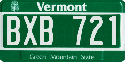 VT license plate BXB721