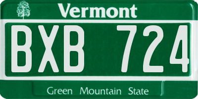 VT license plate BXB724