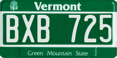 VT license plate BXB725