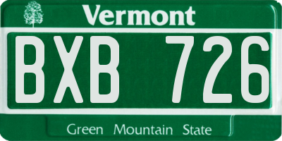 VT license plate BXB726
