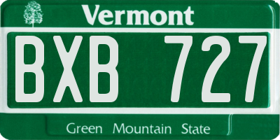 VT license plate BXB727