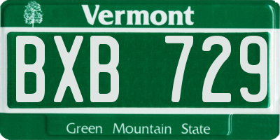 VT license plate BXB729