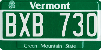VT license plate BXB730